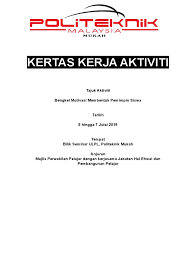 Seperti yang dinyatakan tahun 2018 ini. Contoh Kertas Kerja Terkini 2019
