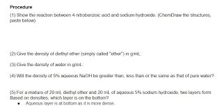 Solved Procedure 1 Show The Reaction Between 4 Nitroben Chegg Com
