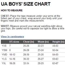Under Armor Youth Small Size Chart In 2020 Youth Jackets Size Chart For Kids Chart