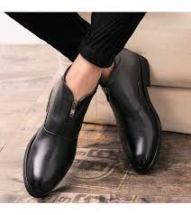 Black And Grey Dress Shoes Black Retro Front Zip Slip On Leather Shoe Boot Black Leather Shoes Men Slip On Dress Shoe Leather Boot Shoes