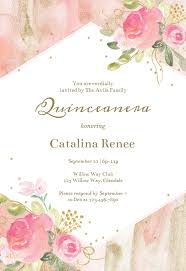 Watercolor Pink And Gold Frame Quinceanera Invitation Template Free Greetings Island Quinceanera Invitations Quincenera Invitations Invitation Examples
