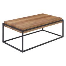 Enjoy free shipping on most stuff, even the solid wood base features four angled legs that create a distinctive silhouette. Handy Living Lyse 45 In Natural Black Large Rectangle Wood Coffee Table A139939 The Home Depot
