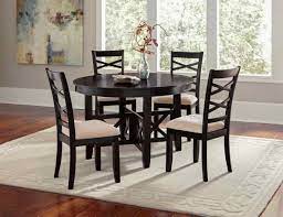 Gothic Round Black Dining Table Set On Neutral Cream Oriental Rug Designed In Front Of Fr Small Dining Room Set Black Dining Table Set Round Black Dining Table
