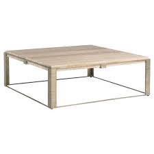 4 drawers coffee table provides big space for decorative items. Lexington Stone Canyon Modern Square Silver Travertine Stone Top Coffee Table 41 W 50 W Kathy Kuo Home