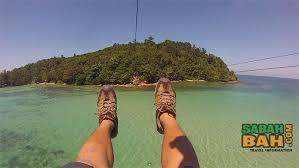 The coral flyer zipline starts on gaya island and zips over the clear waters onto sapi island. Kota Kinabalu Coral Flyer Zipline Between Islands Sabahbah Com Ziplining Kota Kinabalu Island Hopping