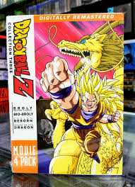 Maybe you would like to learn more about one of these? Dragon Ball Z 4 Movie Pack Collection Three Dvd Broly Second Coming Bio Broly Fusion Reborn Wrath Of The Dragon Movie Galore