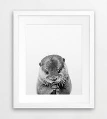 Baby Otter Print Baby Animals Sea Animal Wall Art Black Etsy In 2021 Animal Wall Art Animal Wall Art Decor Baby Wall Art