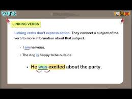 A linking verb (am, is, are, was.) connects the subject to words describing the subject (e.g. Linking Verbs Lesson For Grade 3 Kids By Turtlediary Youtube