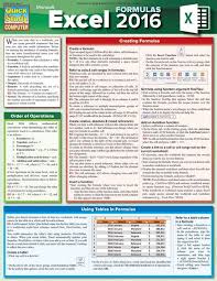 Quickstudy Excel 2016 Formulas Laminated Reference Guide Excel Tutorials Excel Formula Microsoft Excel