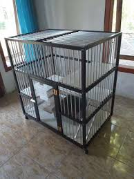 Saiz besar sangkar membolehkan beberapa kucing dipindah sekali gus. Kandang Kucing Tingkat Aluminium Besar Hewan Peliharaan 800027660
