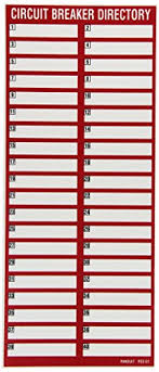 How much of that is completely different from the work you have done? Panduit Panduit Pes S1 Circuit Breaker Directory Sign Adhesive Backed Red White 5 Pack Circuit Breaker Panels Amazon Com Industrial Scientific