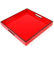 The cool thing about this piece is that it's a fresh take on a traditional piece. Red Trays Red Coffee Table Tray Red Coffee Table Trays Red Ottoman Trays Red Serving Trays Red Tray Red Wood Red Tray Wooden Tray Red Coffee Table
