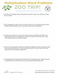 Multiplication Word Problems Zoo Worksheet Education Com Multiplication Word Problems Word Problems Math Word Problems