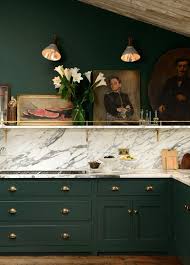 2018 Predicted Paint Colors By Benjamin Moore South Shore Decorating Green Kitchen Cabinets Green Kitchen Designs Dark Green Kitchen