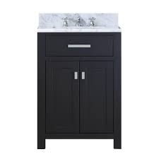 White premium cultured marble vanity top blends well with most bath decor. Water Creation 24 In Vanity In Espresso With Marble Vanity Top In Carrara White Madison 24e The Home Depot Single Sink Bathroom Vanity Marble Vanity Tops Water Creation