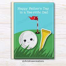 Golf gift cards for dad. Cute Golf Father S Day Card Tee Rrific Golf Lover Dad Gift From Kid From Daughter Son Wife First Father S Day Daddy Funny Dad Cards Golf Birthday Cards Kids Birthday Cards