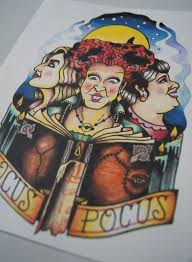 Hocus Pocus Tattoo Themed Print Halloween Tattoos Disney Tattoos Horror Tattoo
