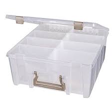 Artbin Super Satchel Double Deep With Removable Dividers Clear Art Craft Storage Box6990ab Craft Storage Box Craft Storage Containers Sewing Room Storage