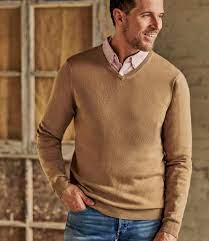 13 sweater styles to round out every guy's rotation. Camel Cashmere Merino Classic V Neck Knitted Sweater Woolovers Us