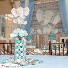 Adorable Elephants Awesome Baby Shower Table Ideas Ducha De Bebe Elefante Centros De Mesa De Elefante Centros De Mesa De Baby Shower