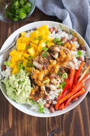 Caribbean Jerk Chicken Bowls Recipe Caribbean Jerk Chicken Jerk Chicken Dinner Recipes