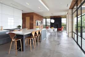 Concrete Floors Both A Statement And A Functional Choice For Modern Homes Modern Kitchen Design House Design Floor Design