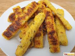 Step 6 serve oven baked herby polenta chips hot. Crispy Baked Garlic And Parmesan Polenta Fries Yeprecipes Com