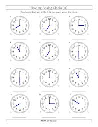 The Reading Time On 12 Hour Analog Clocks In One Hour Intervals A Math Worksheet From The Time Wor Time Worksheets Clock Worksheets 1st Grade Math Worksheets