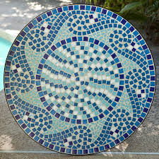 Get free shipping on qualified herringbone mosaic tile or buy online pick up in store today in the flooring department. Outdoor 3 Piece Aqua Blue Mosaic Tiles Patio Furniture Bistro Set The Outdoor Nest