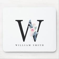 Mit hilfe des alphabets bzw. Soft Blush Blue Floral Alphabets Name Letter W Mouse Pad Zazzle Com In 2020 Alphabet Names Name Letters Floral