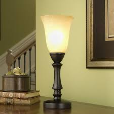 Shop Allen Roth 16 In Bronze Touch On Off Indoor Table Lamp With Glass Shade At Lowes Com Table Lamp Touch Lamp Lamp
