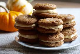 Pumpkin Creme Cookie Sandwiches Anothertablespoon Recipe Sandwich Cookies Sandwich Cookies Filling Molasses Cookies Soft