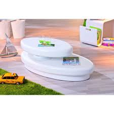 Gris et noir• dimensions : Table Basse Ovale Design Laquee Blanche Fly