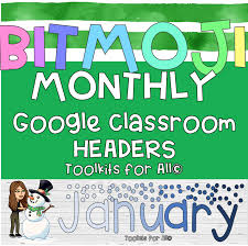Here's a quick and easy tutorial about how to make fun bitmoji banner for your google classroom! Bitmoji Monthly Google Classroom Headers Google Classroom Digital Learning Classroom Bitmoji Classroom