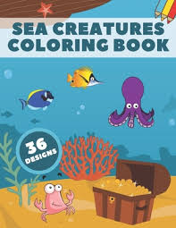 This adorable set of under the sea coloring pages is the perfect activity for under the sea's birthday party! Sea Creatures Coloring Book Life Under Ocean Coloring Pages For Kids 36 Designs With Happy Sea Animals Paperback West Side Books