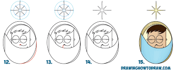 How To Draw Cute Cartoon Baby Jesus Sleeping Under The North Star From The Word Noel Easy Steps Christmas Drawing Lesson For Kids How To Draw Step By Step Drawing Tutorials How to draw miracle of the sun from fatima for catholic kids. how to draw cute cartoon baby jesus