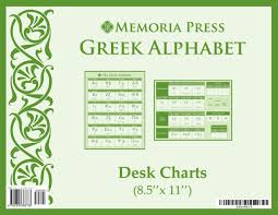 Greek Alphabet Desk Charts Memoria Press 9781615383733