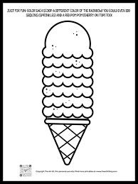 Sweet ice cream coloring pages. Free Printable Seven Scoop Ice Cream Cone Coloring Page The Art Kit