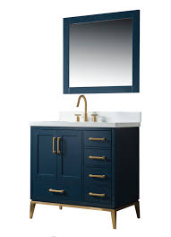 manhattan 36 inch single sink navy blue