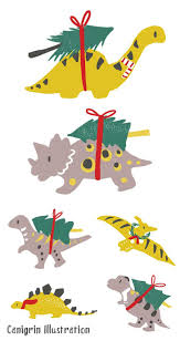 Dinosaur Christmas Tree Dino Art Holiday Ornament Dinosaurs Craft Season Greetings Card Dinosaur Christmas Dinosaur Christmas Tree Christmas Illustration