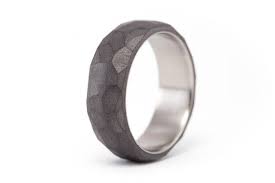 Titanium And Graphite Ring Hammered Wedding Band Matte Etsy Titanium Engagement Rings Wooden Rings Engagement Titanium Rings