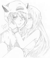 Cute anime couple drawings at paintingvalley com explore. Cute Easy Couple Drawing Novocom Top