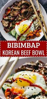 An Easy And Healthy Recipe For Bibimbap A Korean Beef Bowl With Authentic Spicy Sauce And Vegetable Toppings Re In 2020 Beef Bowl Recipe Beef Bowls Korean Beef Bowl
