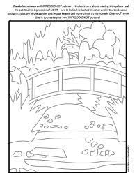 Discover simple coloring pages for kids inspired by the greatest works by claude monet 1840 1926. 20 Unique Activities Your Kids Will Love Claude Monet The Japanese Bridge Impressionism Art History For K Monet Art Art Lessons For Kids Kids Art Projects