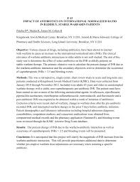 F 13 Impact Of Antibiotics On International Normalized