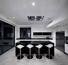 Black And White House Interior Kitchen Modern Black White Kitchen In A Lagos Portugal Residential Home Named Colunata House Desig Contemporary House Contemporary Home Decor Modern Kitchen Design