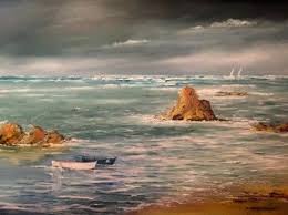 Les 2 Barques Dans La Crique Art Painting Outdoor