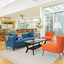 Cheerful Blue And Orange Living Room Will Be Favorite Space Living Room With Blue Th Living Room Orange Orange Chairs Living Room Blue And Orange Living Room