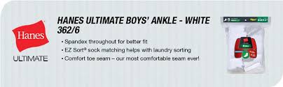 Hanes Ultimate Boys 6 Pack Ankle Socks