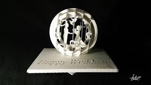 結婚祝い ハート ポップアップスフィア ポップアップカード 切り絵 ハンドメイド